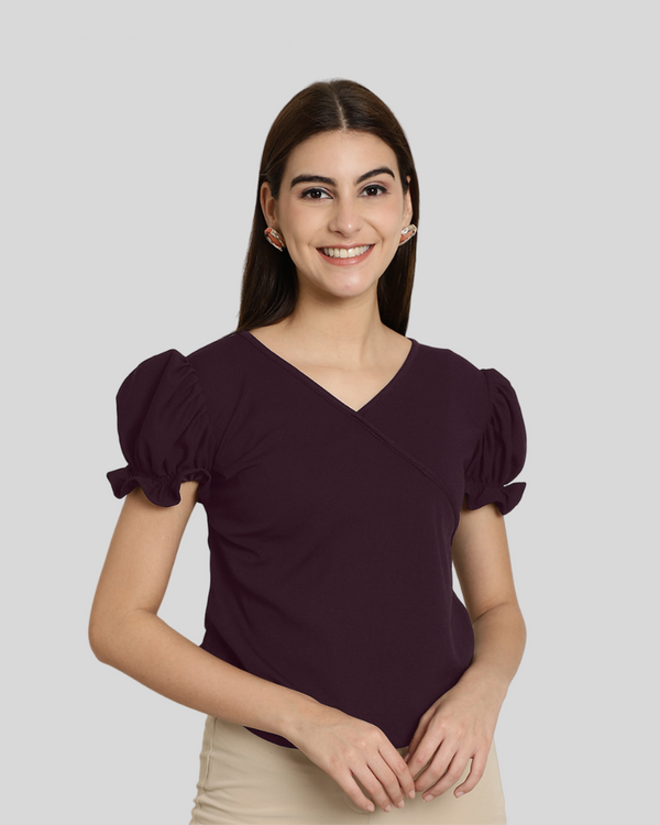 Chic Wine Short Sleeve Top