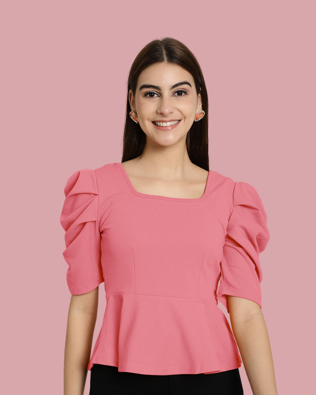 Stylish Solid Pink Top