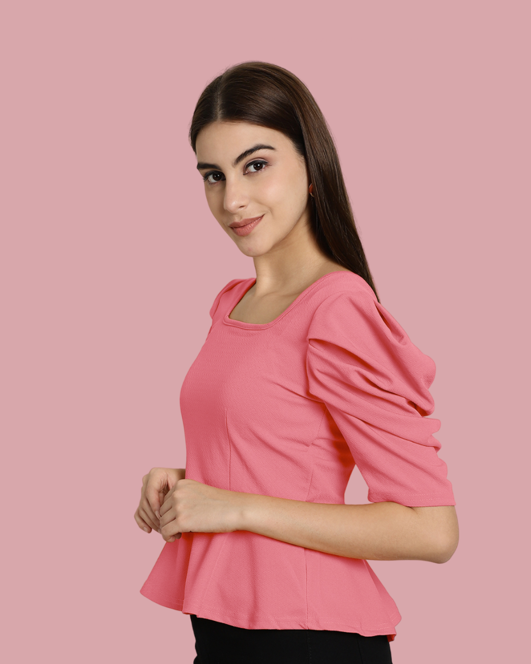 Stylish Solid Pink Top