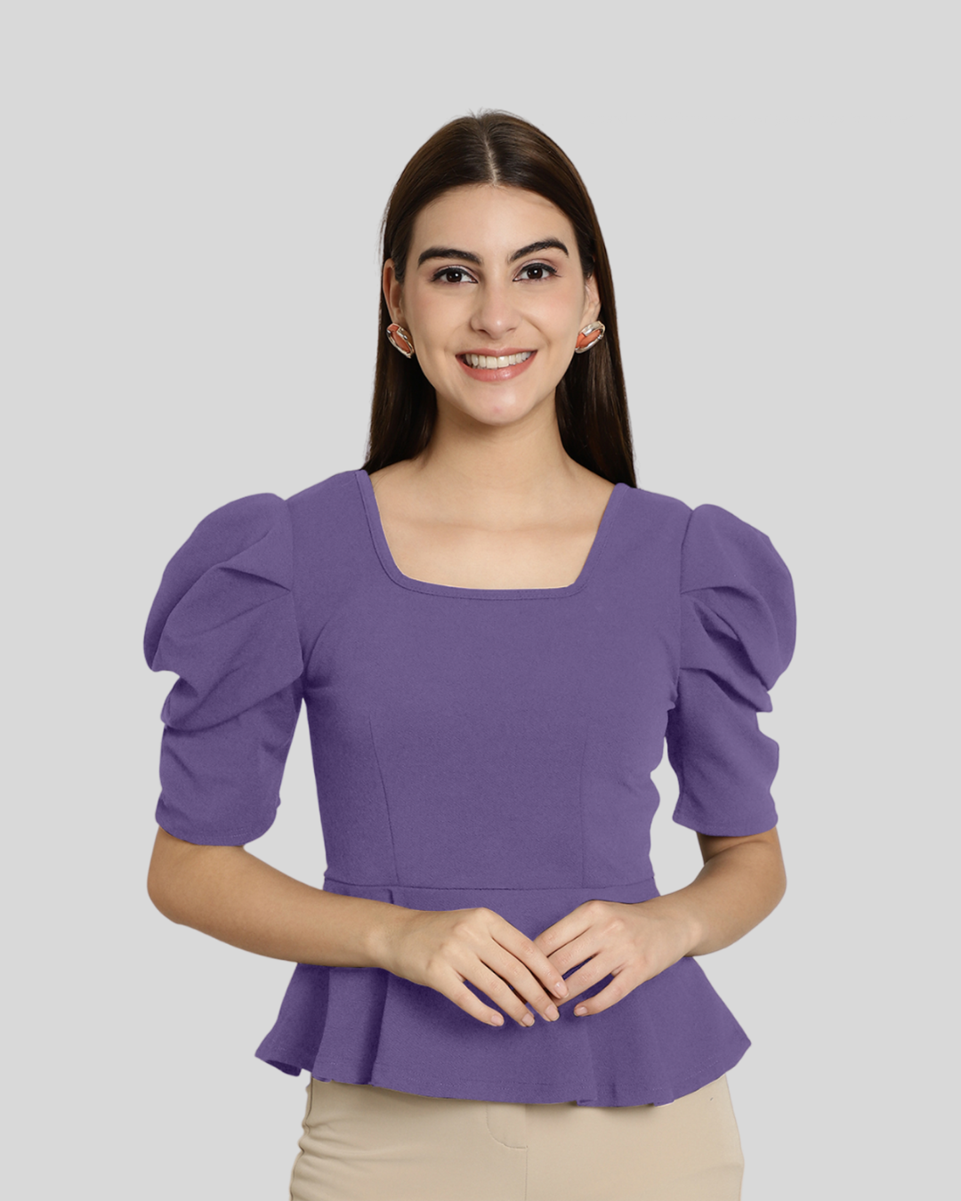 Stylish Solid Purple Top
