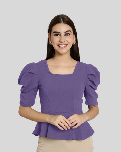 Stylish Solid Purple Top