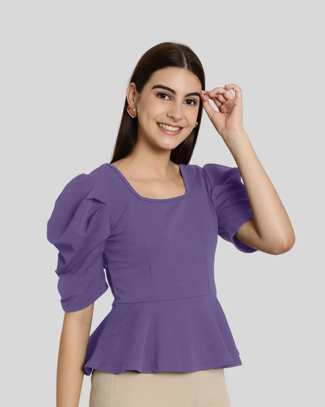 Stylish Solid Purple Top