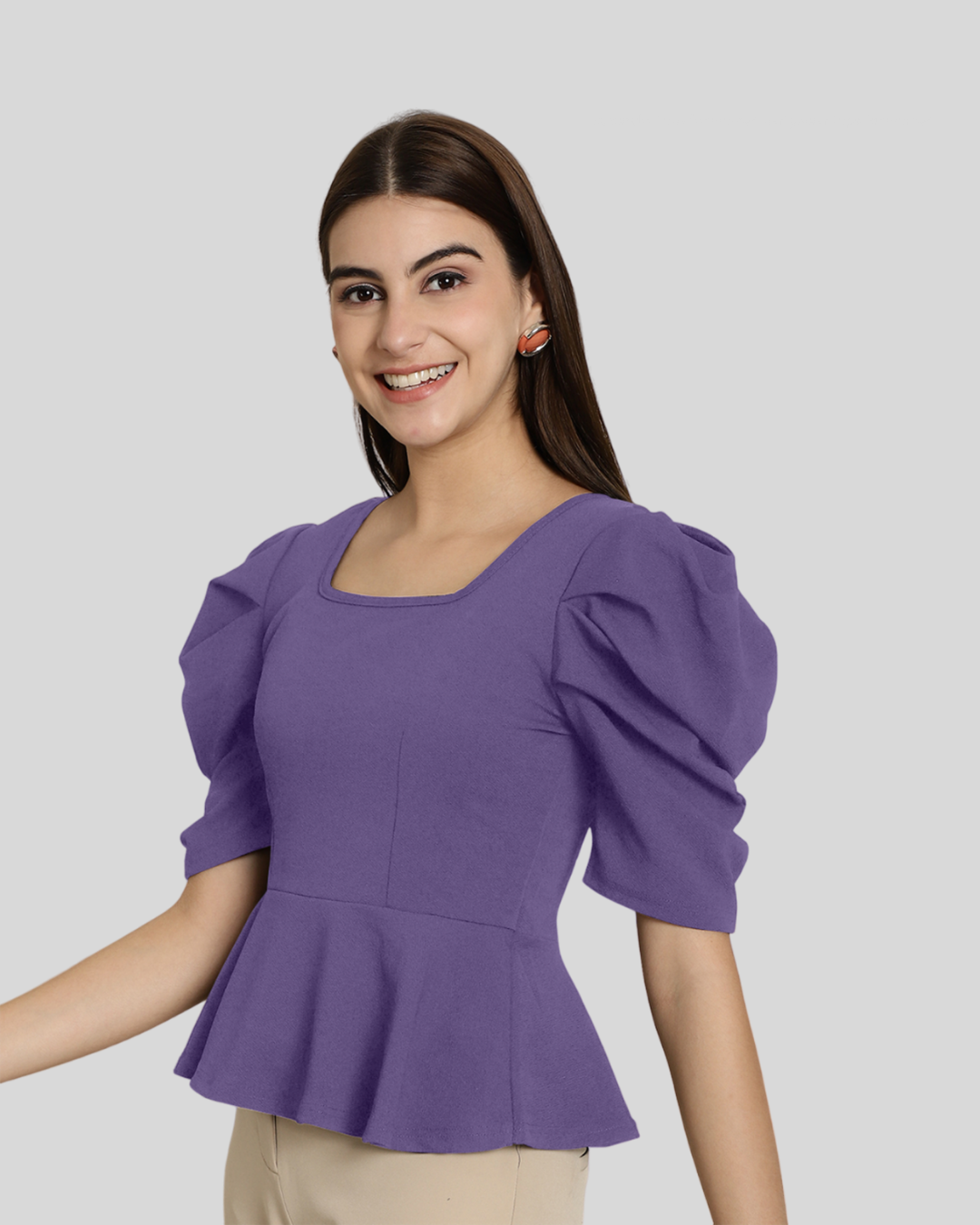 Stylish Solid Purple Top