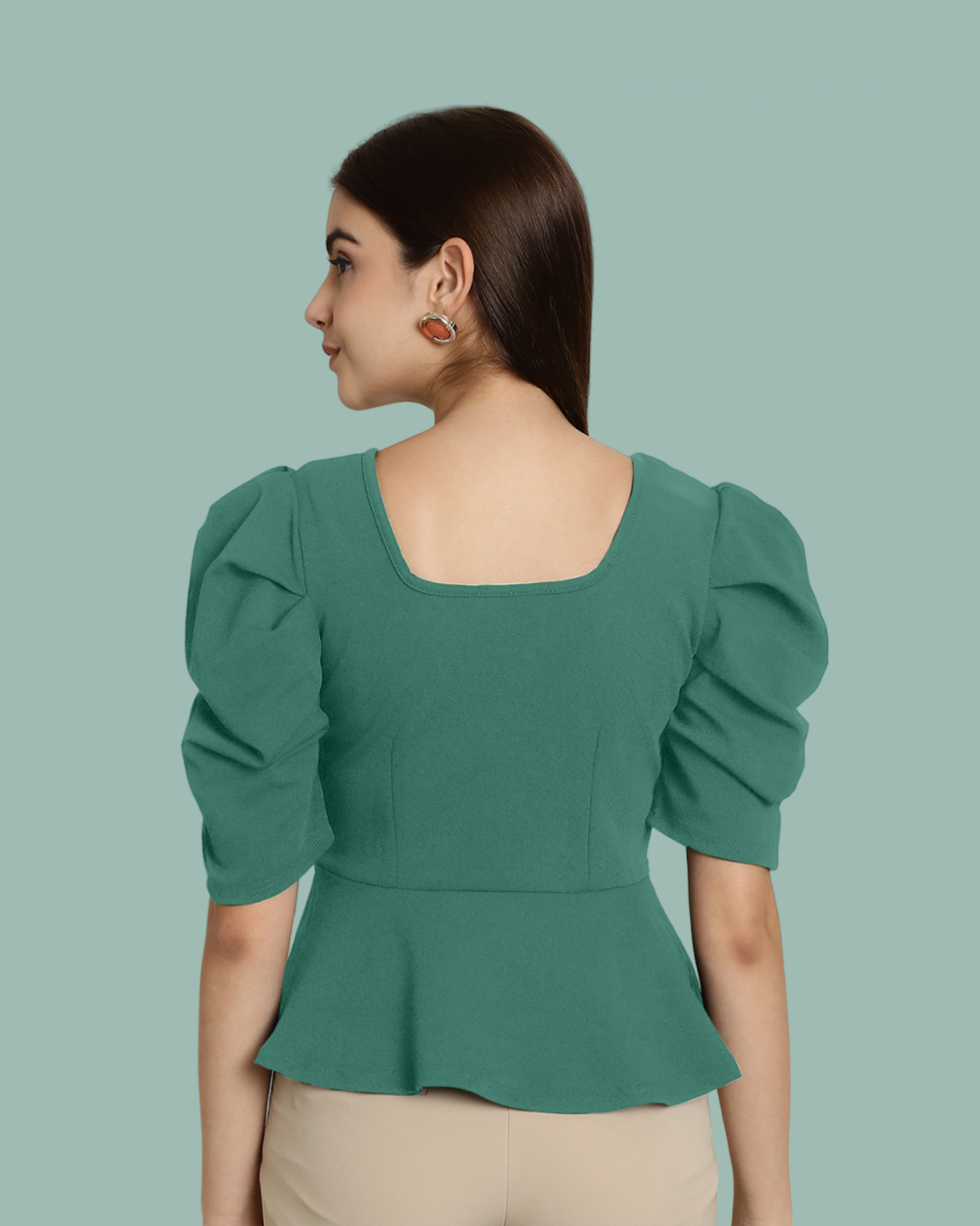 Stylish Solid Green Top