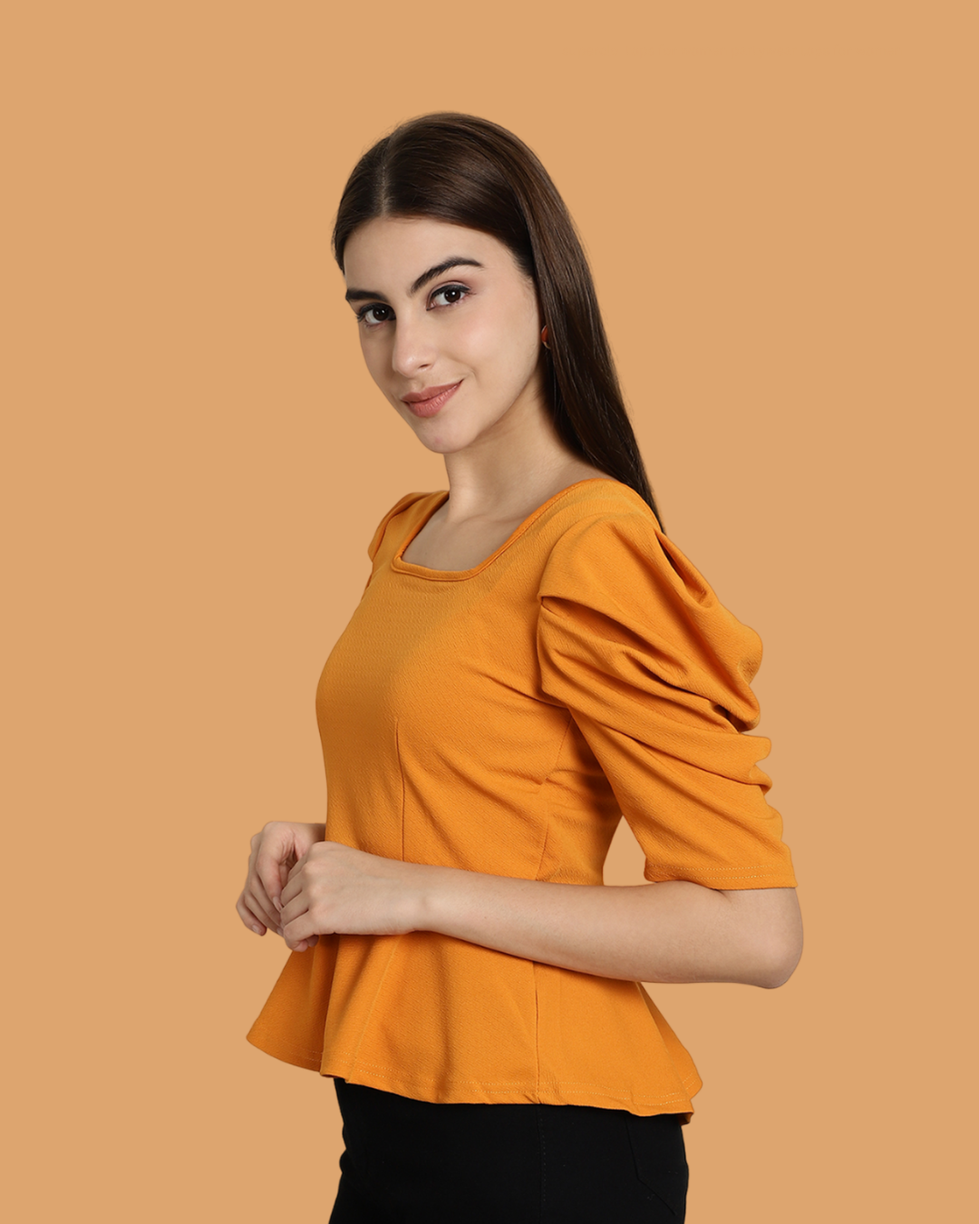 Stylish Solid Yellow Top