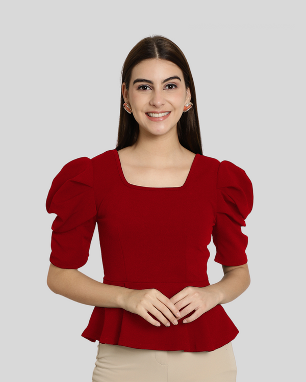 Stylish Solid Red Top