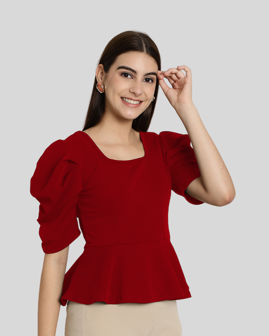 Stylish Solid Red Top