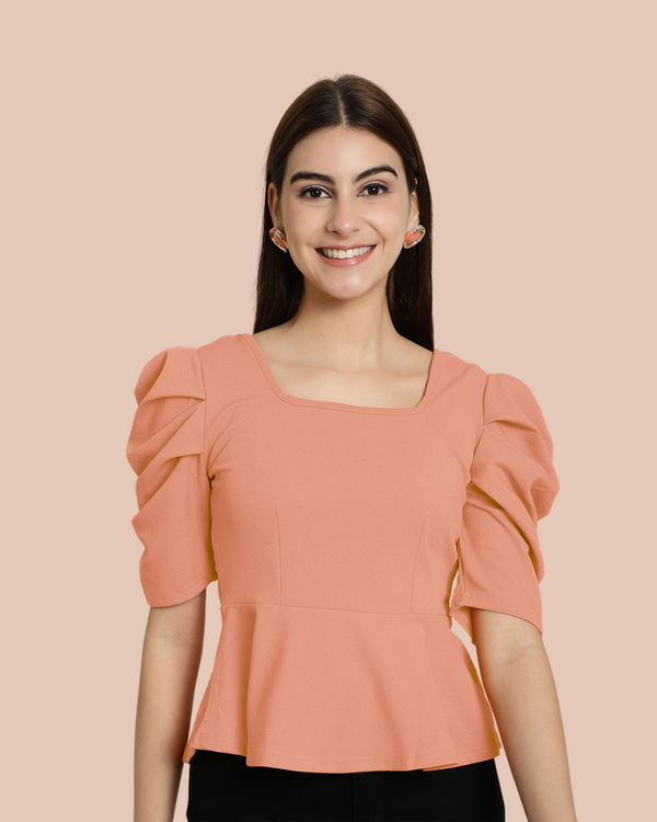 Stylish Solid Peach Top