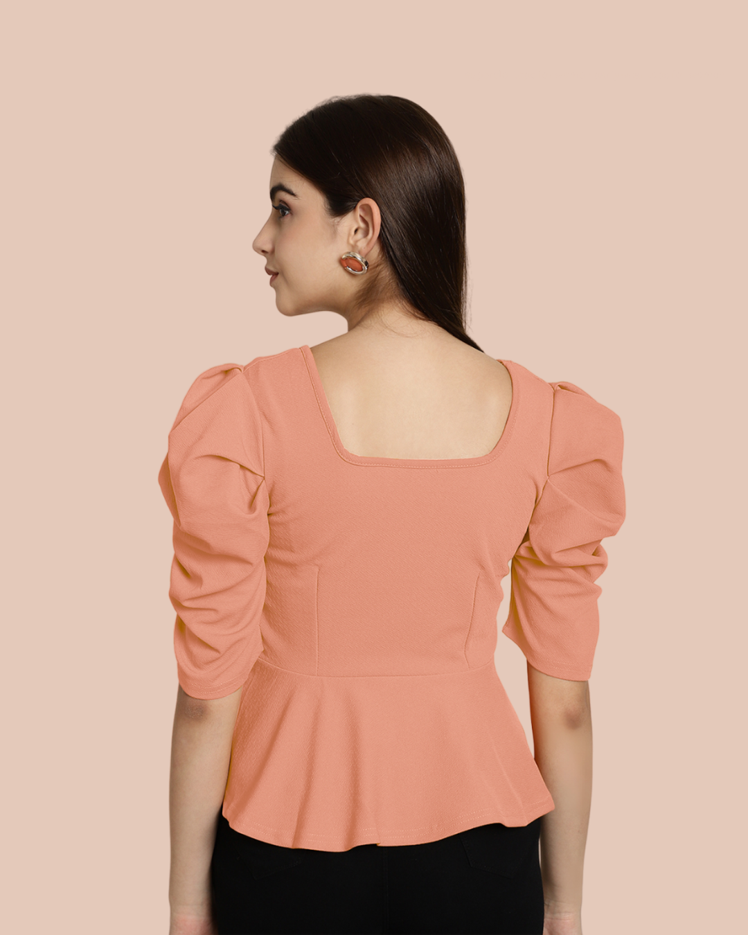 Stylish Solid Peach Top