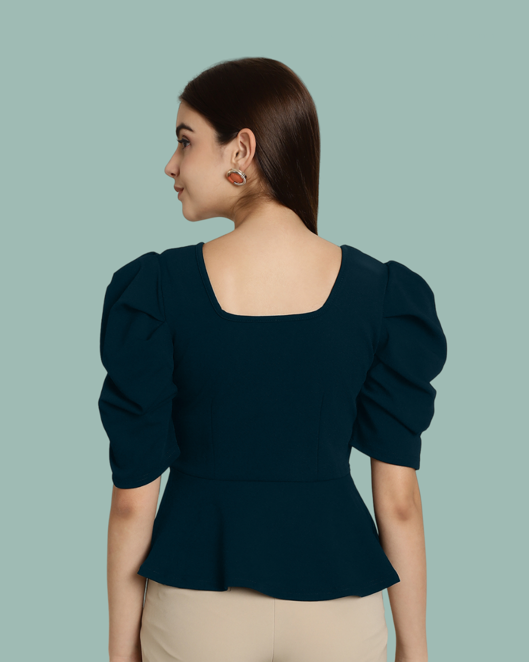 Stylish Solid Teal Top