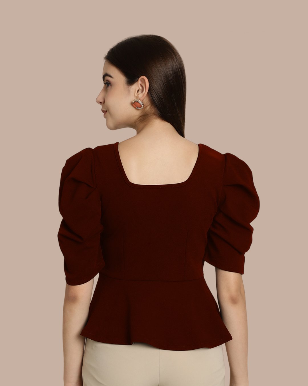Stylish Solid Maroon Top