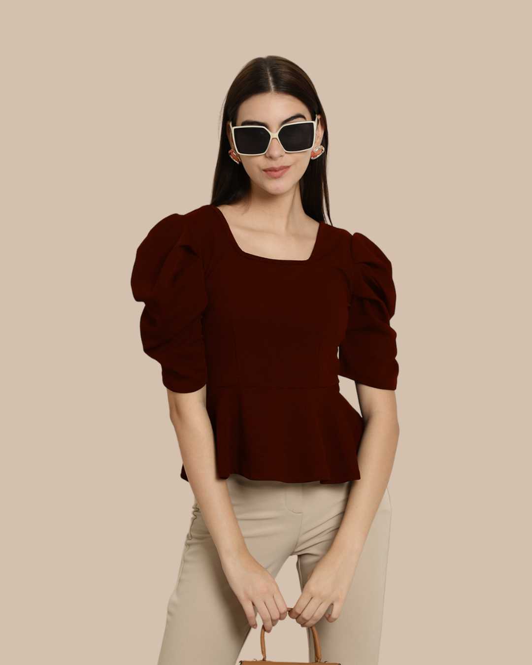 Stylish Solid Maroon Top