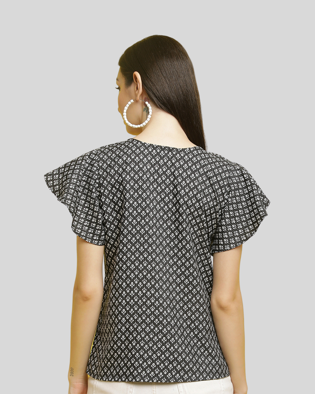 Modern Black Pattern Top