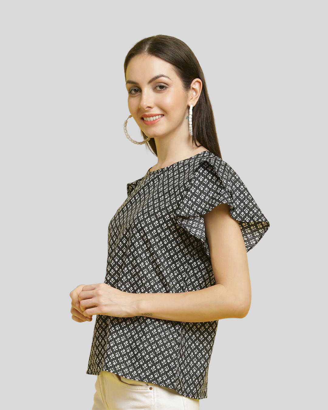 Modern Black Pattern Top