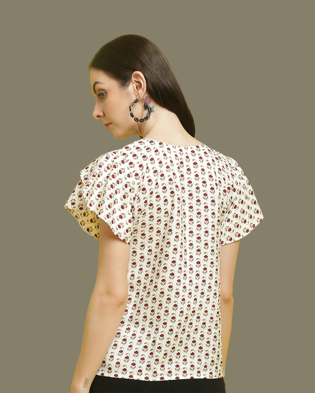 Modern White Pattern Top