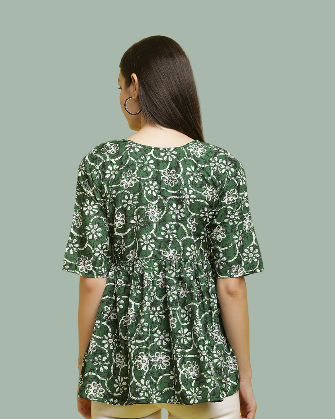 Modern Green Pattern Top