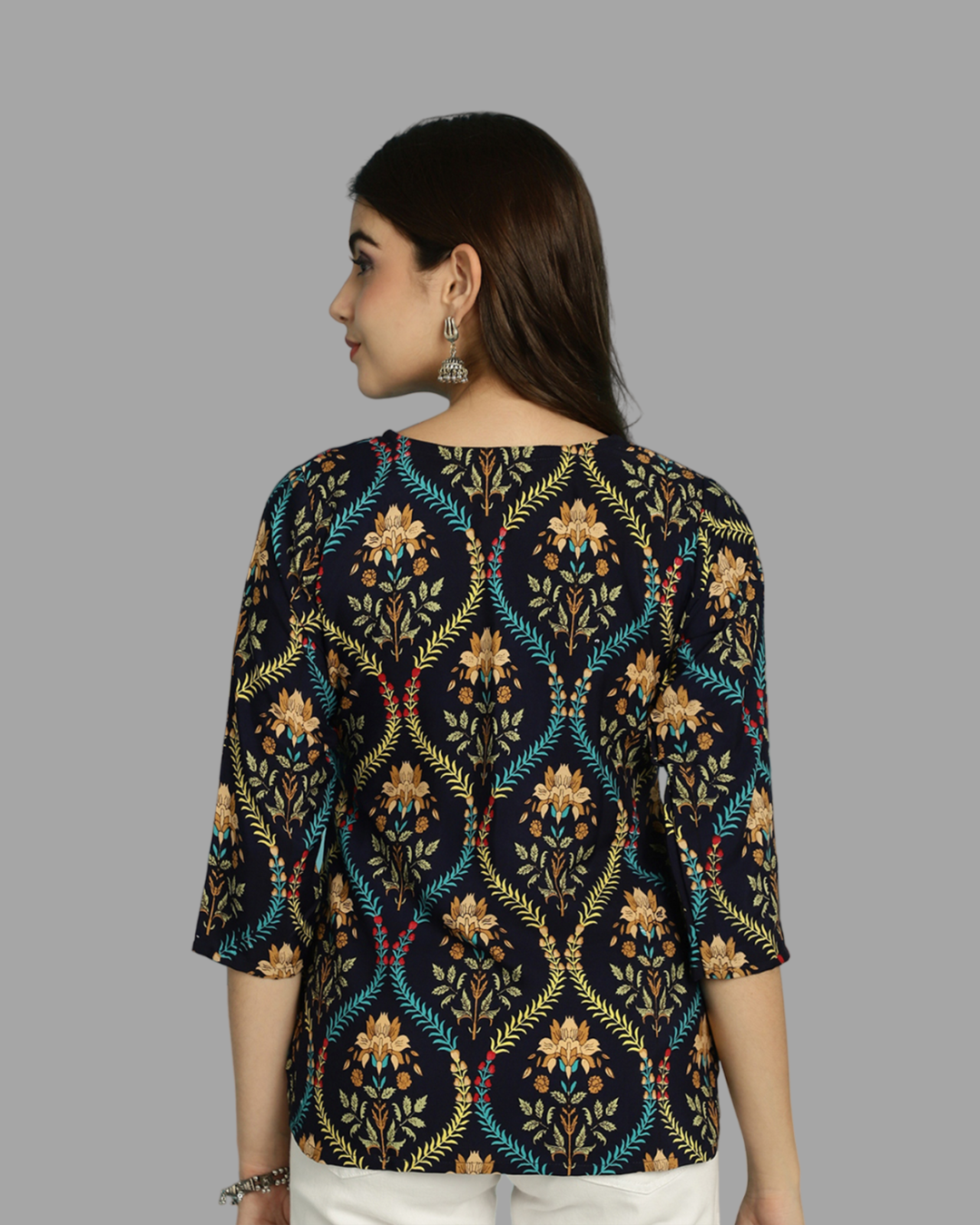 Traditional Touch Navy Blue Top