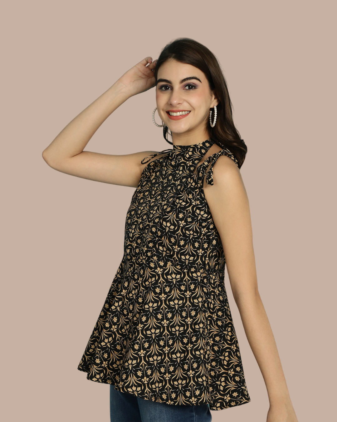 Golden Gleam Black Top