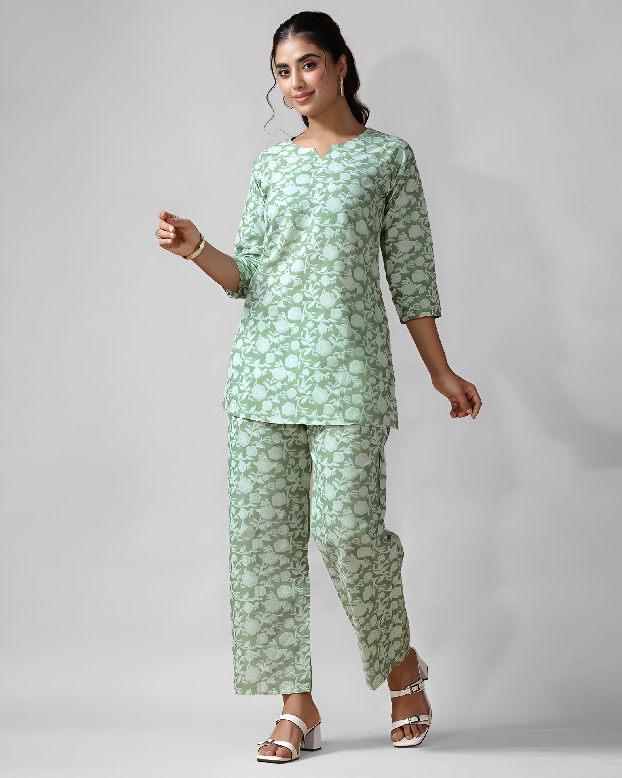 Mint Pure Cotton Co-ord Set