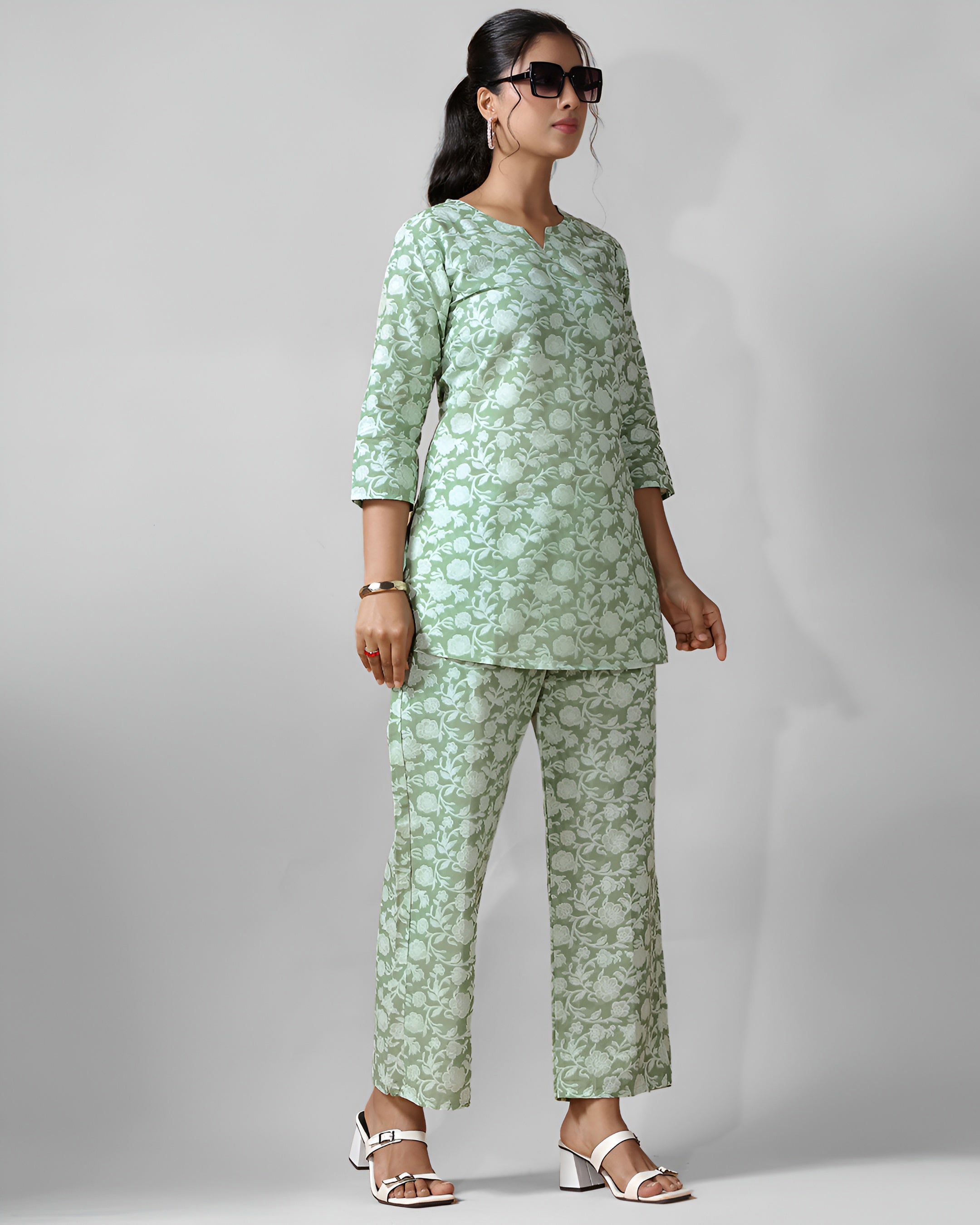 Mint Pure Cotton Co-ord Set