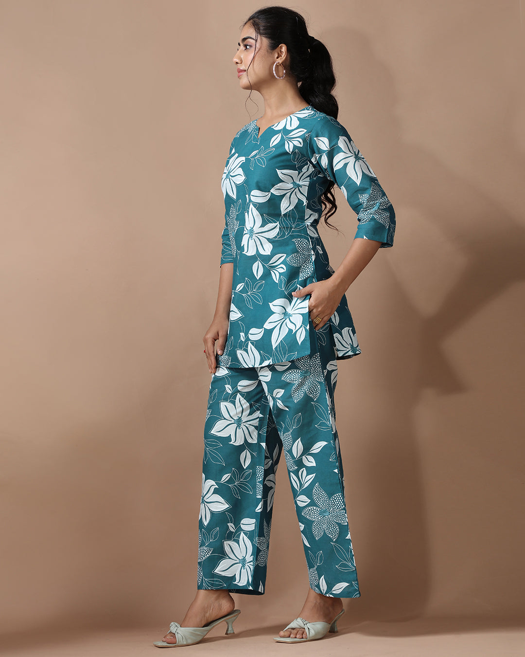Frosted Blue Pure Cotton Co-ord Set