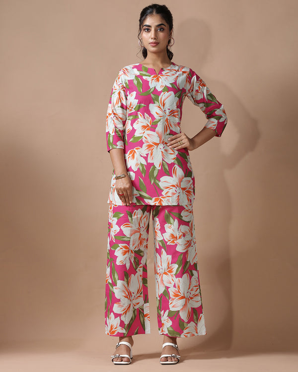Floral Bloom Pure Cotton Co-ord Set