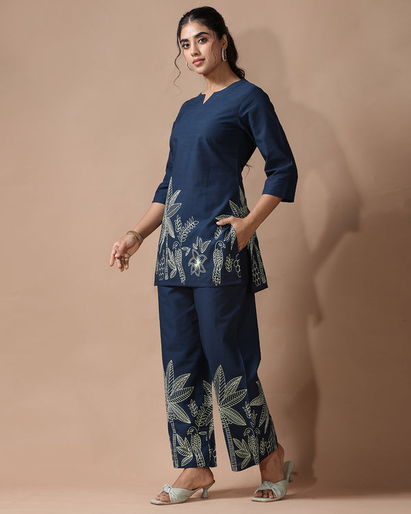 Navy Bloom Pure Cotton Co-ord Set