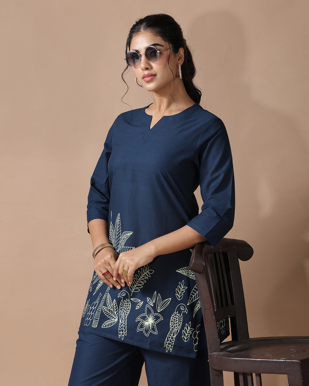 Navy Bloom Pure Cotton Co-ord Set