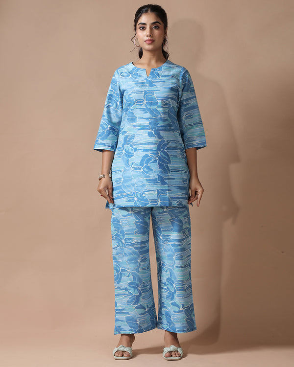 Blue Haze Pure Cotton Co-ord Set