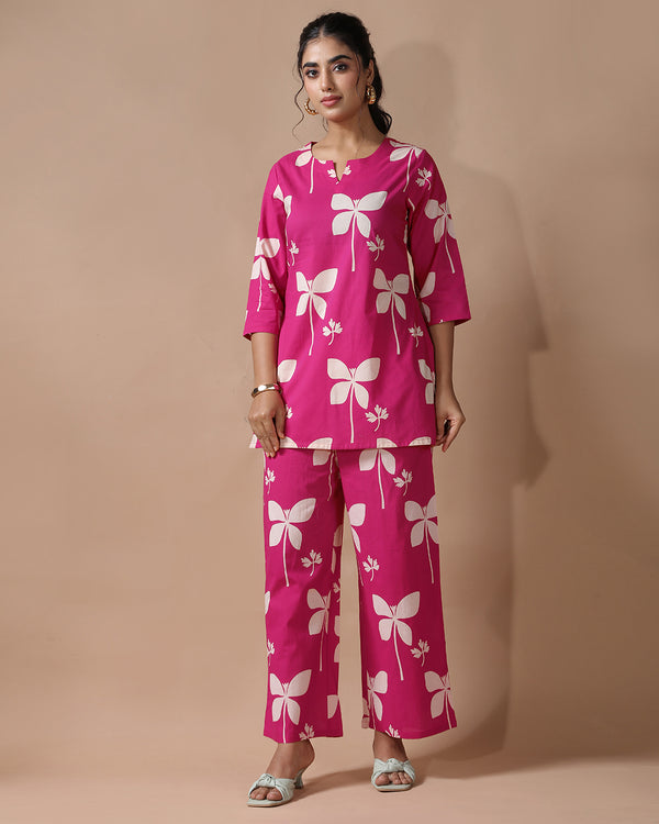 Pink Pure Cotton Co-ord Set