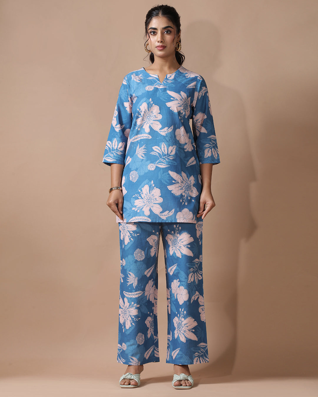 Blue Pure Cotton Co-ord Set