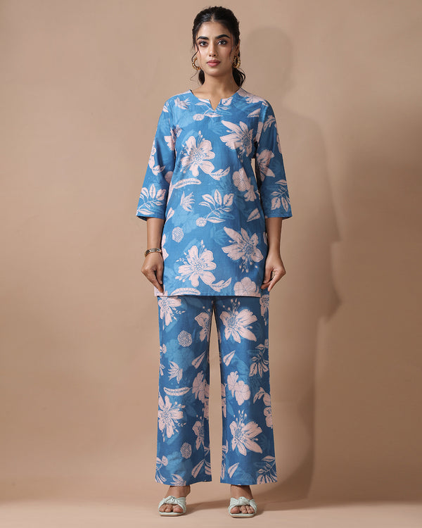 Blue Pure Cotton Co-ord Set