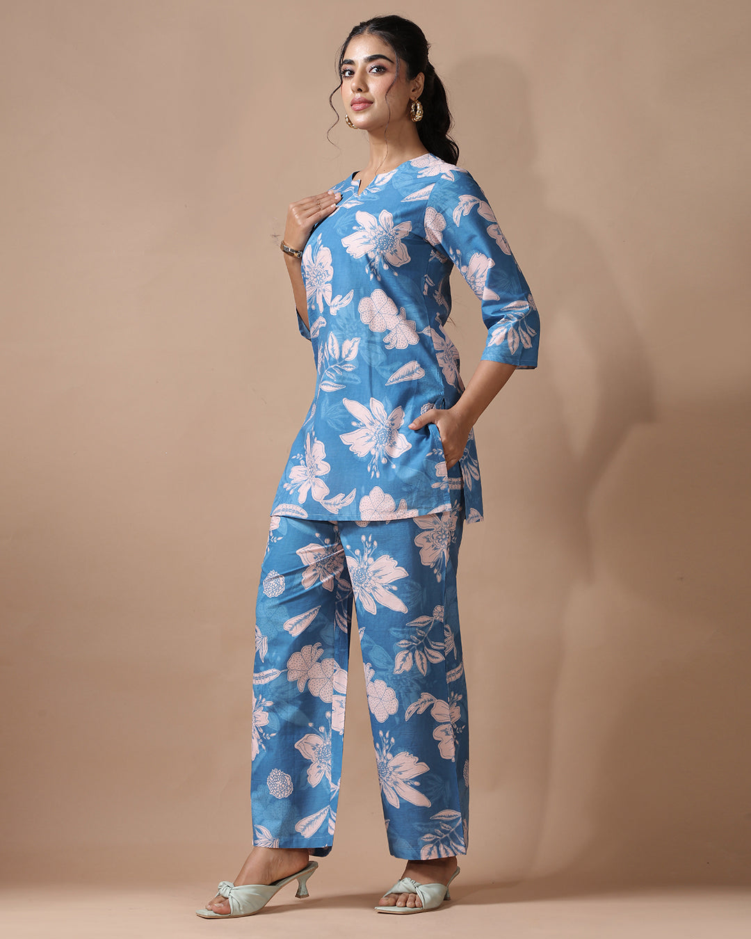 Blue Pure Cotton Co-ord Set