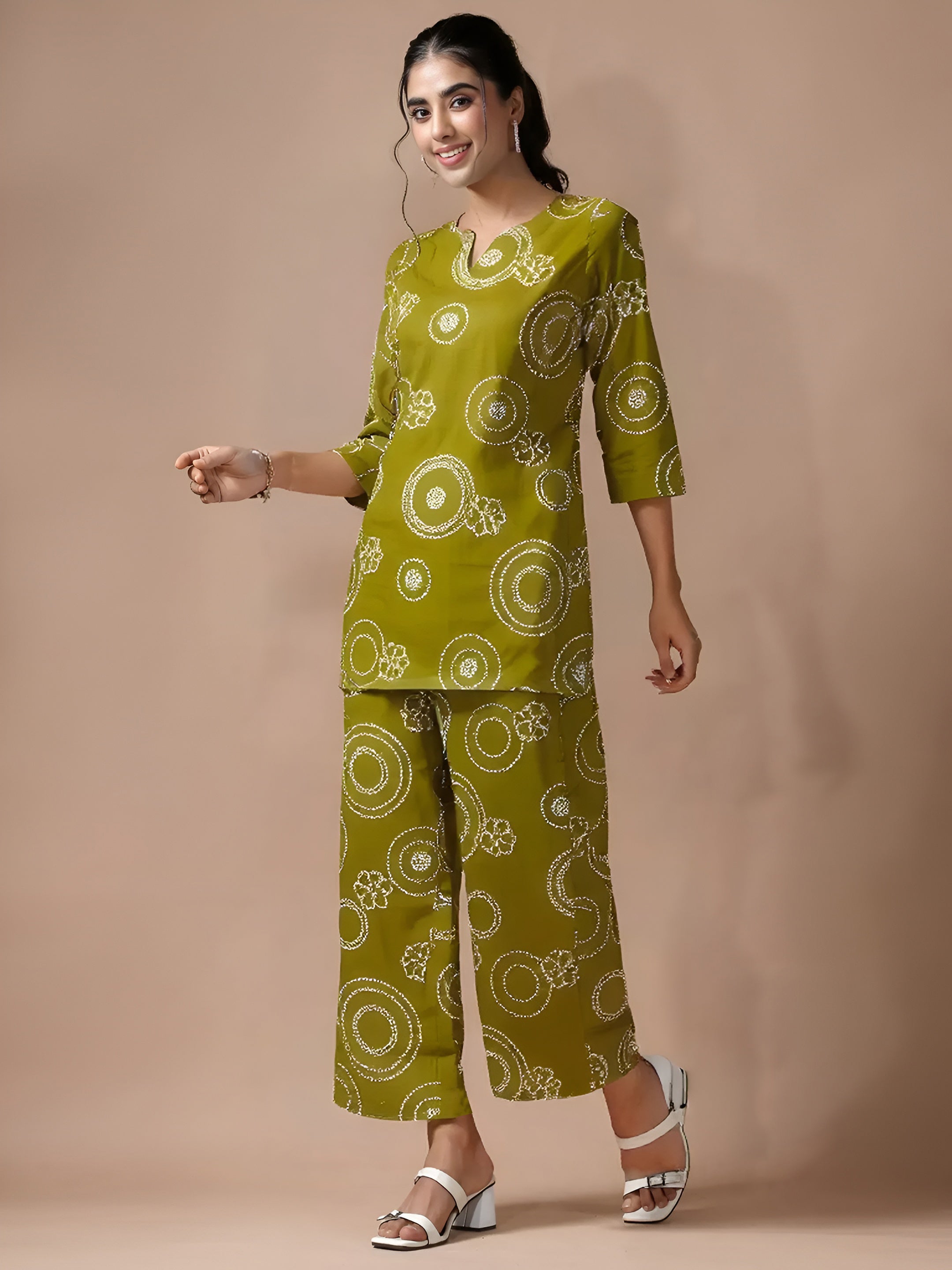Olive Pure Cotton Co-ord Set