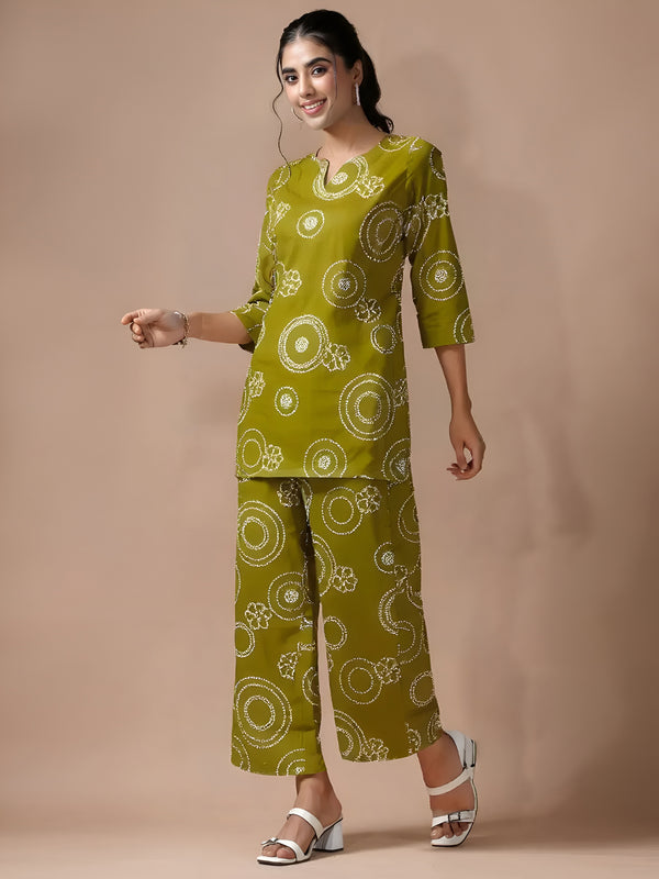 Olive Pure Cotton Co-ord Set