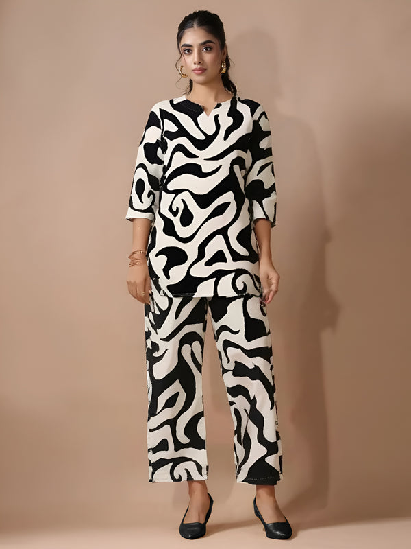 Monochrome Pure Cotton Co-ord Set