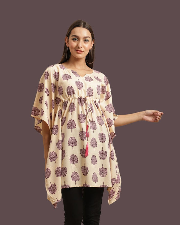 Muted Maroon Design Kaftan