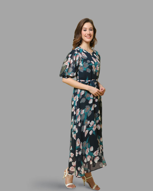 Blue Meadow Floral Maxi Dress