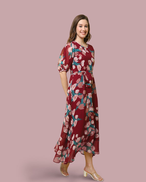 Scarlet Rose Garden Maxi Dress