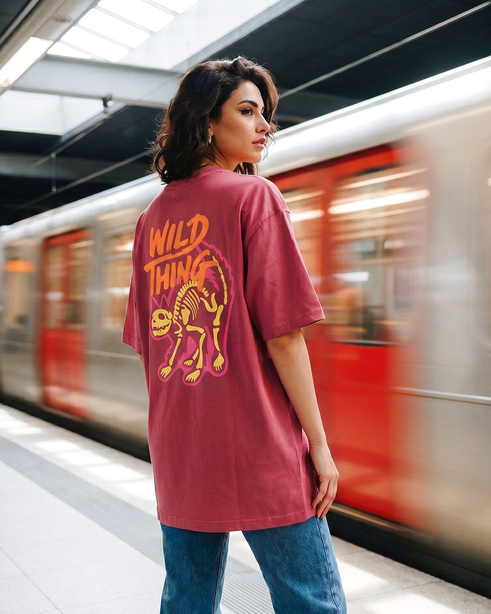 Dark Pink Oversized Statement