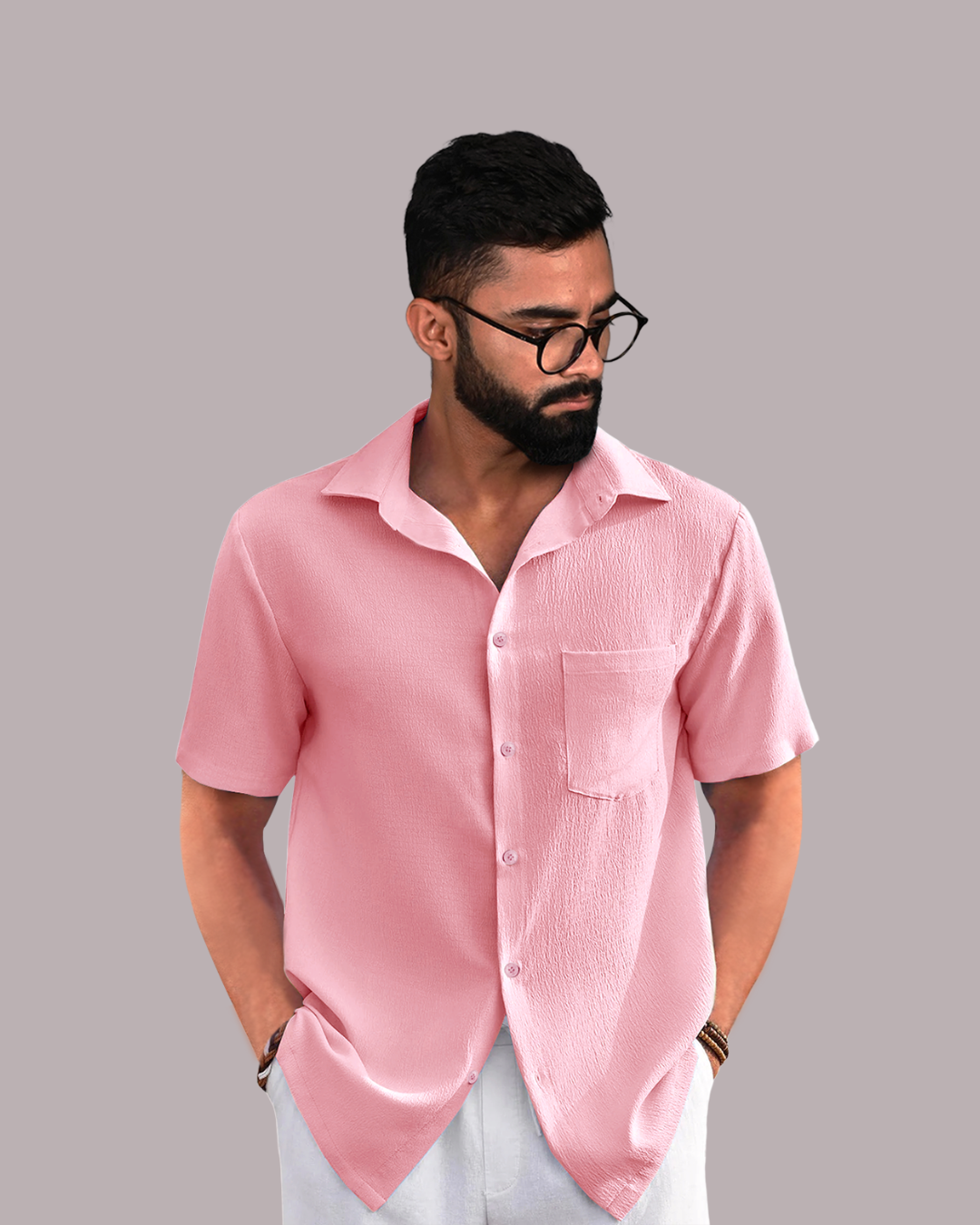 Gentle Pink Textured Shirt