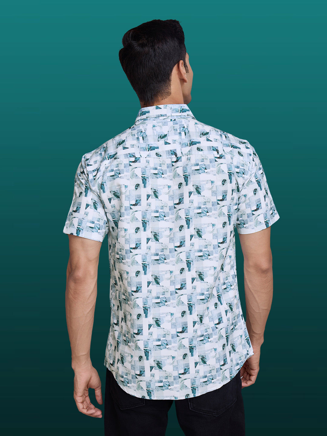 Blue Accent White Shirt