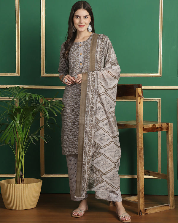 Silver Mist Kurta Set - Set of 3