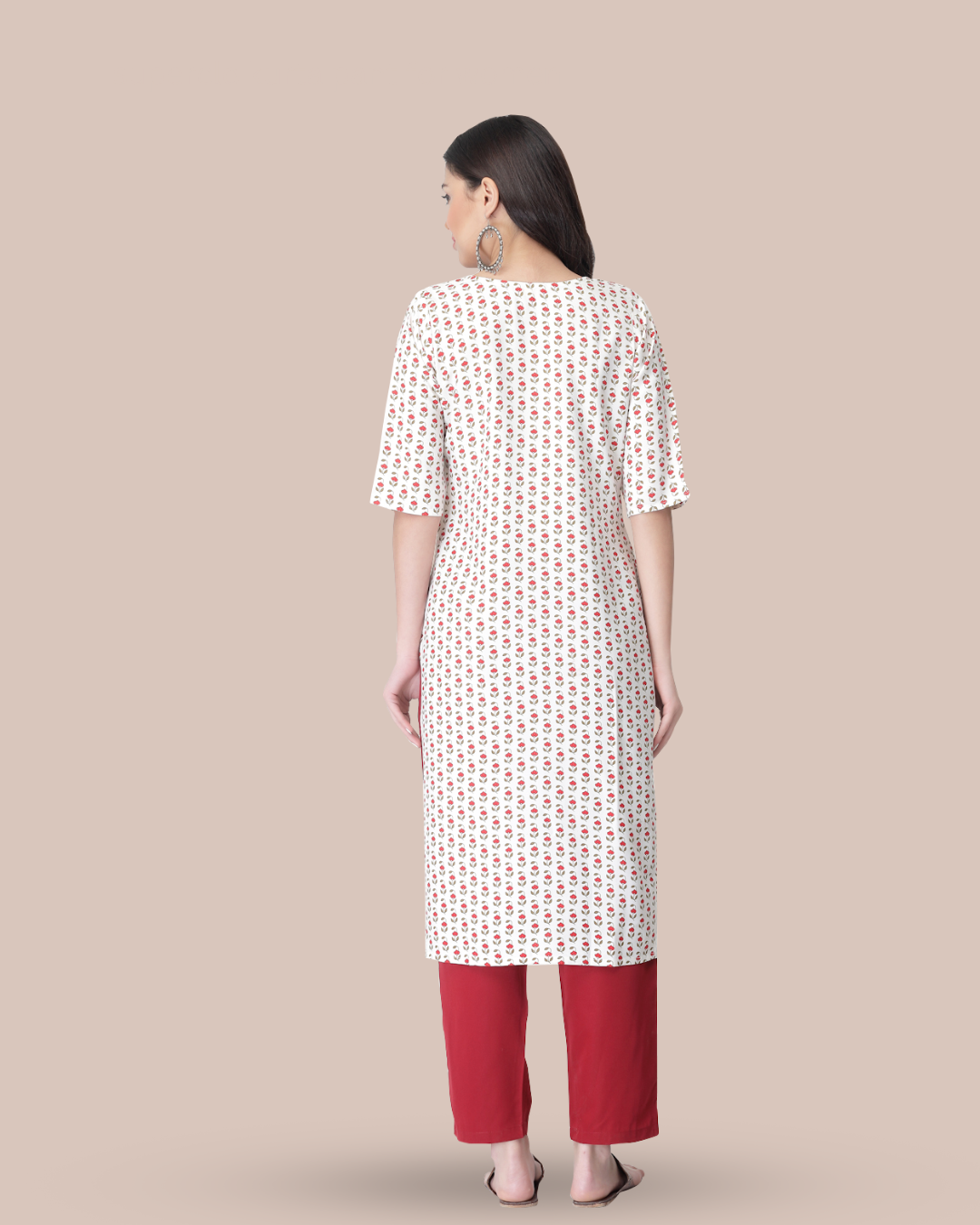 Cherry Blossom White Printed Kurta With Pant