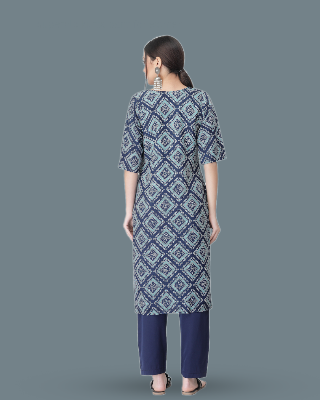 Blue Sapphire Block Printed Kurta With Pant