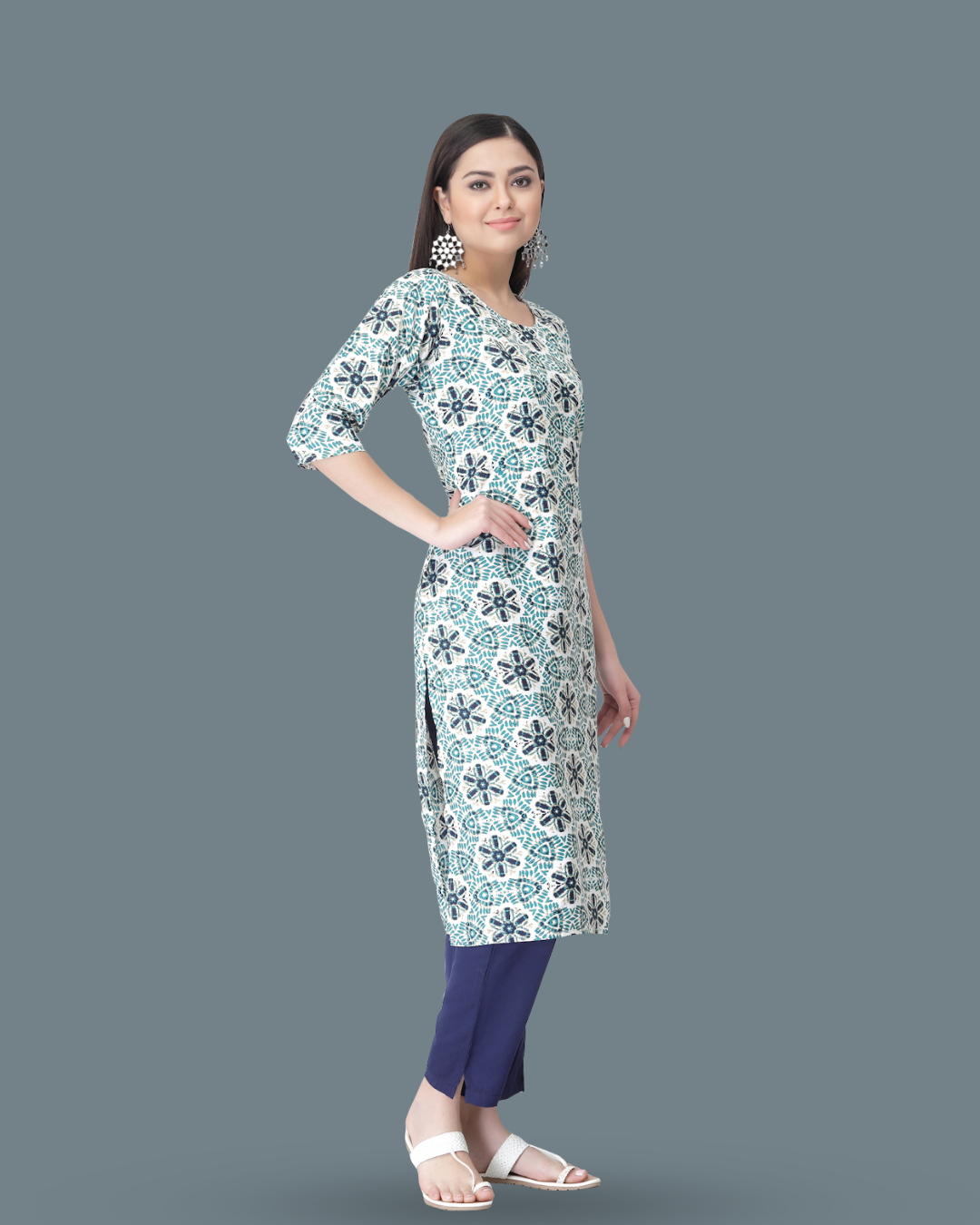Green Meadow Floral Kurta With Pant