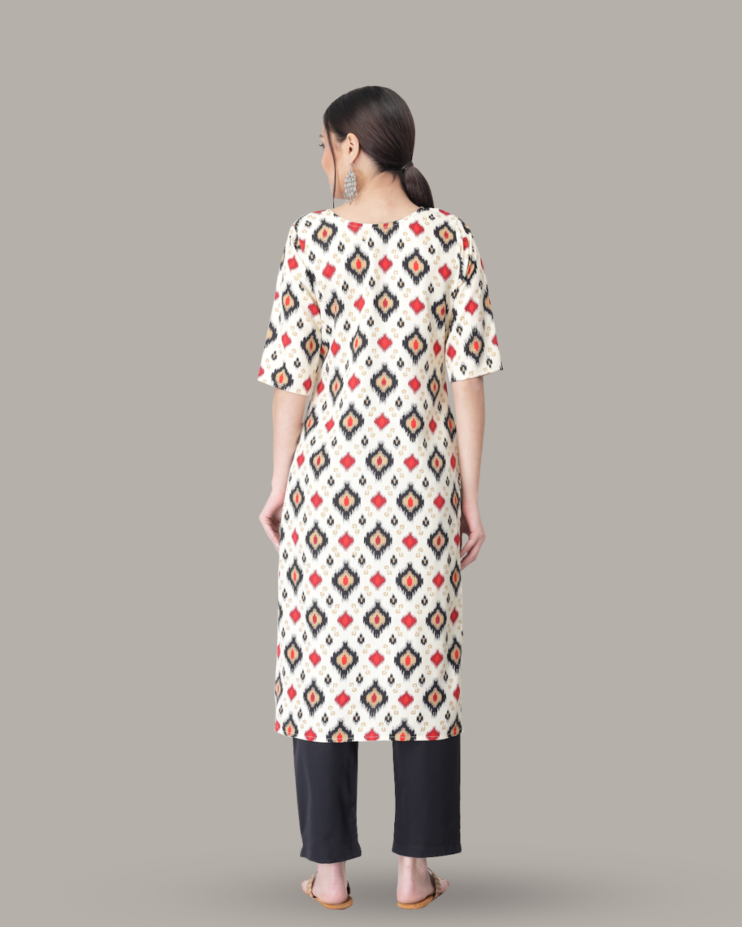 Pearl White Printed Kurta With Pant