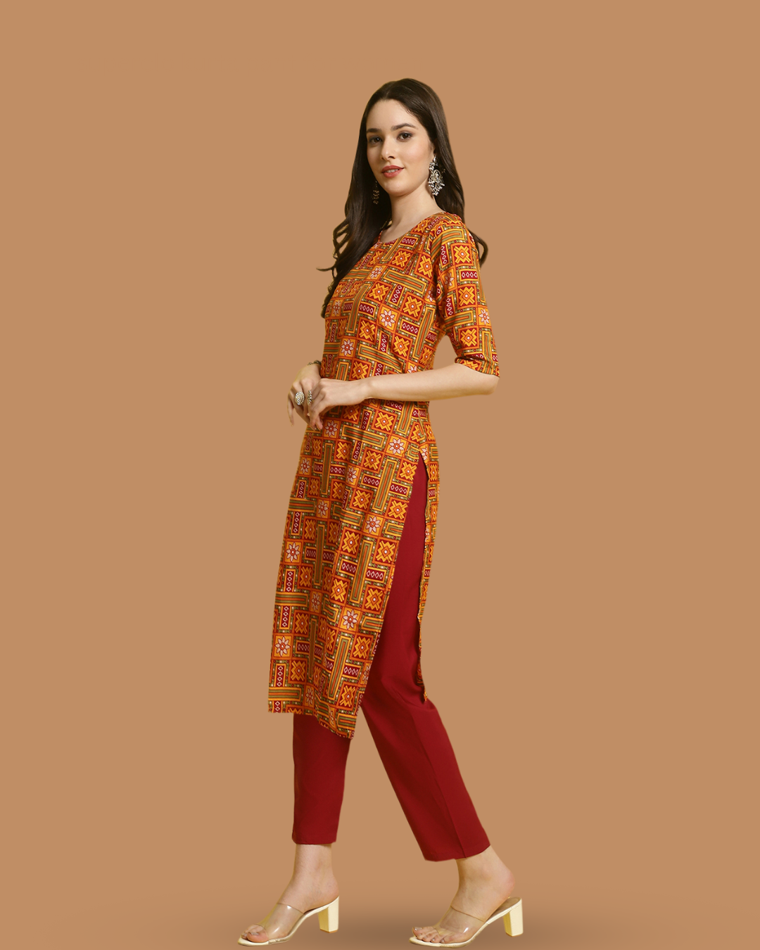 Colorful Fusion Printed Kurta With Pant