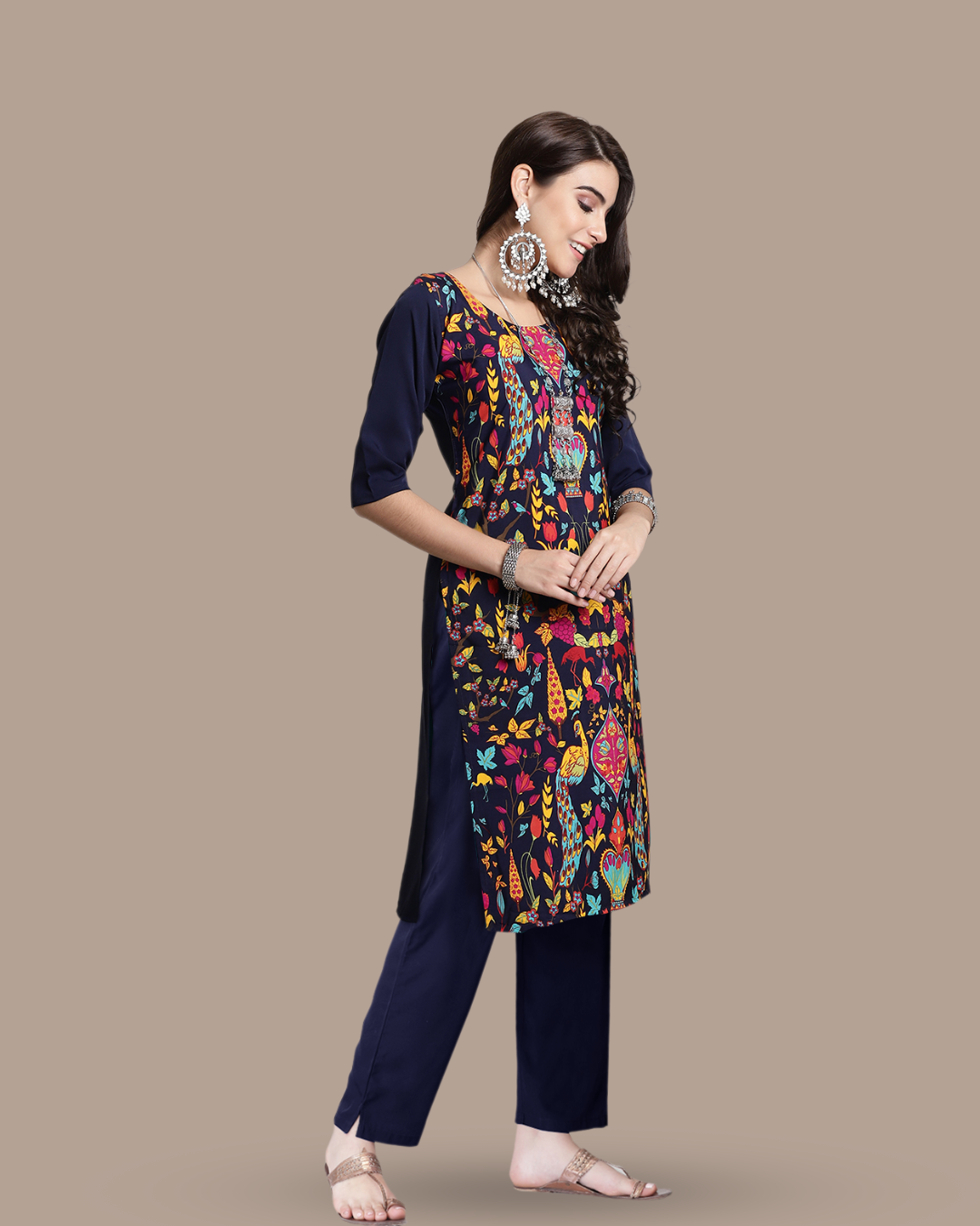 Expressive Black Art Print Kurta With Pant