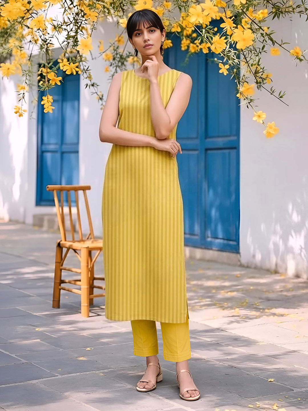 Sunkissed Stripes Kurta Set